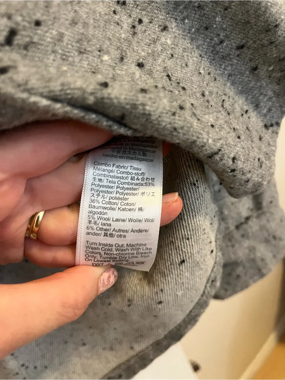 J. Crew Gray Speckled Button-Front Shirt Jacket